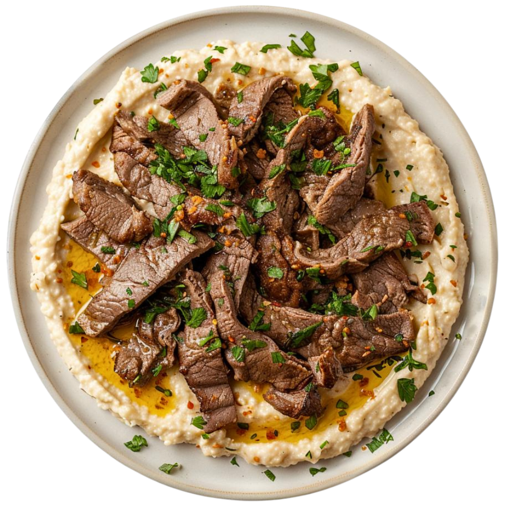 Hummus with Donair Slices