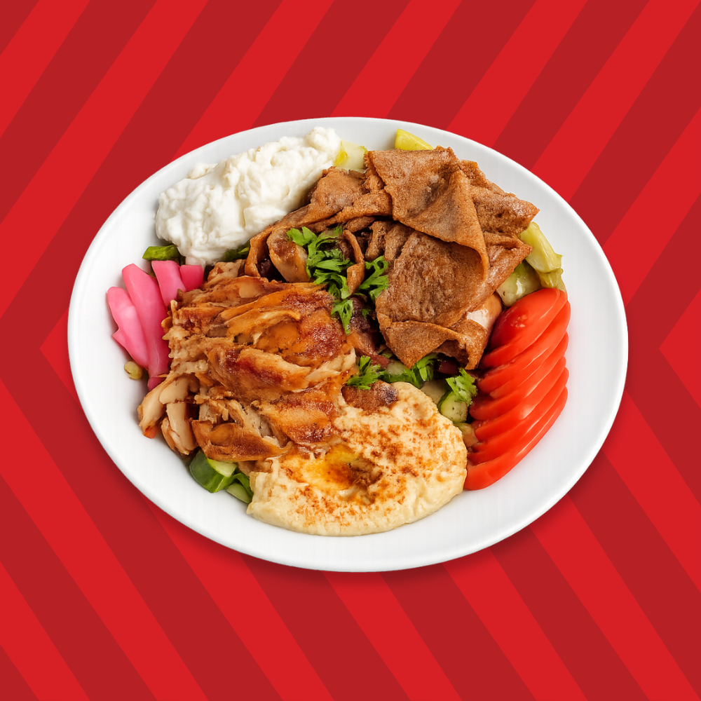 Donair and Chicken Meat with Salad