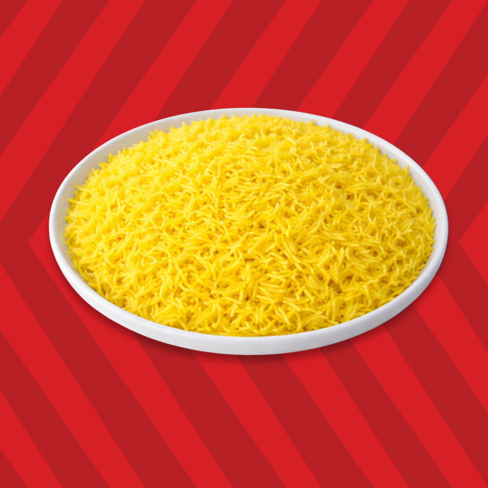 Yellow rice served on a plate
